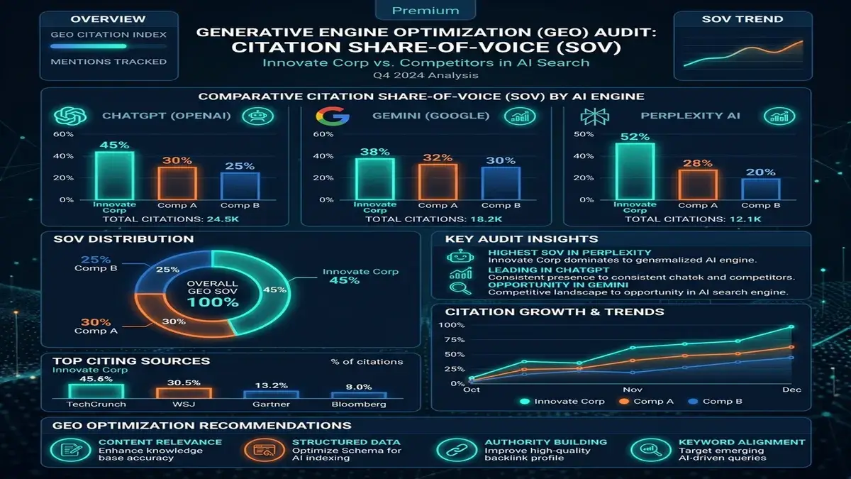 GEO citation share-of-voice mapping across AI Search Engines