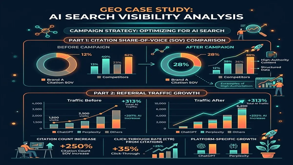 AI Citation Share-of-Voice growth before and after GEO campaign