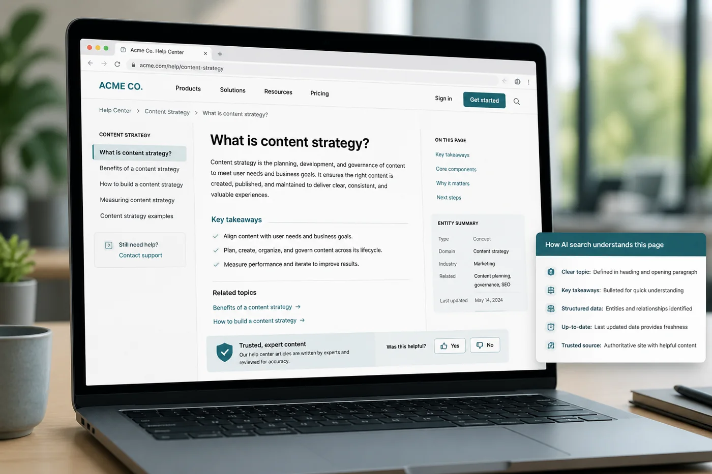 Answer-ready website content structured for ChatGPT citations
